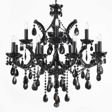 Indoor interior decor Black crystal chandelier light Crystal led pendant lights